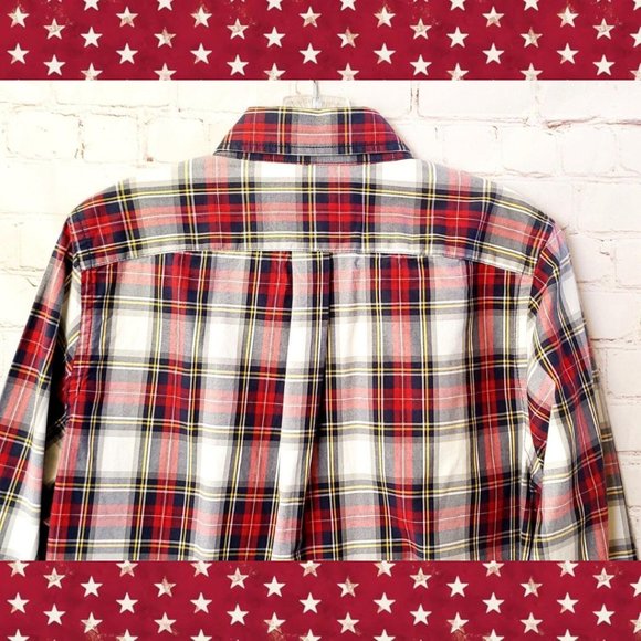 Abercrombie & Fitch AF Button Down Long Sleeved Red Plaid Muscle Shirt Large L - Picture 6 of 15